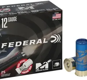 Federal Premium Master Class 12 Gauge target ammunition box for sporting clays, trap, and skeet.