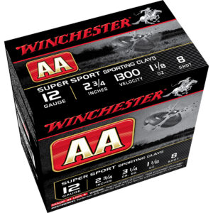 Winchester AA Super Sport Sporting Clays 12 Gauge #8 Shot 1-1/8oz 1300 FPS Box