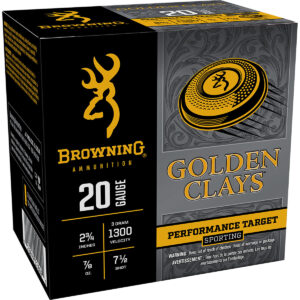 Box of Browning Golden Clays BPT 20 Gauge Performance Target ammunition.